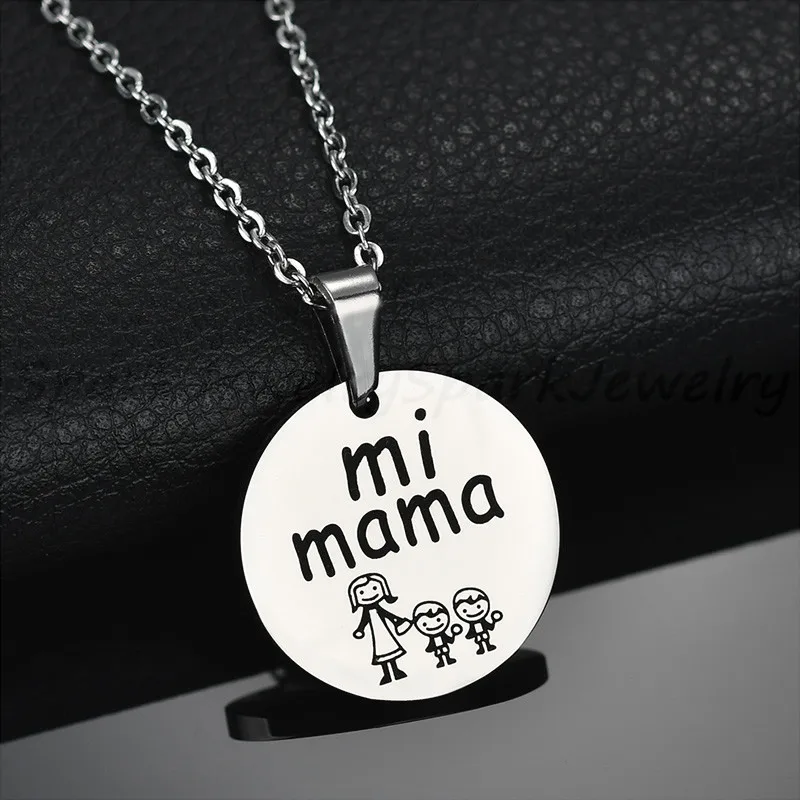 Spark Mi Mama семейное ожерелье для мальчиков ожерелья с подвеской из нержавеющей