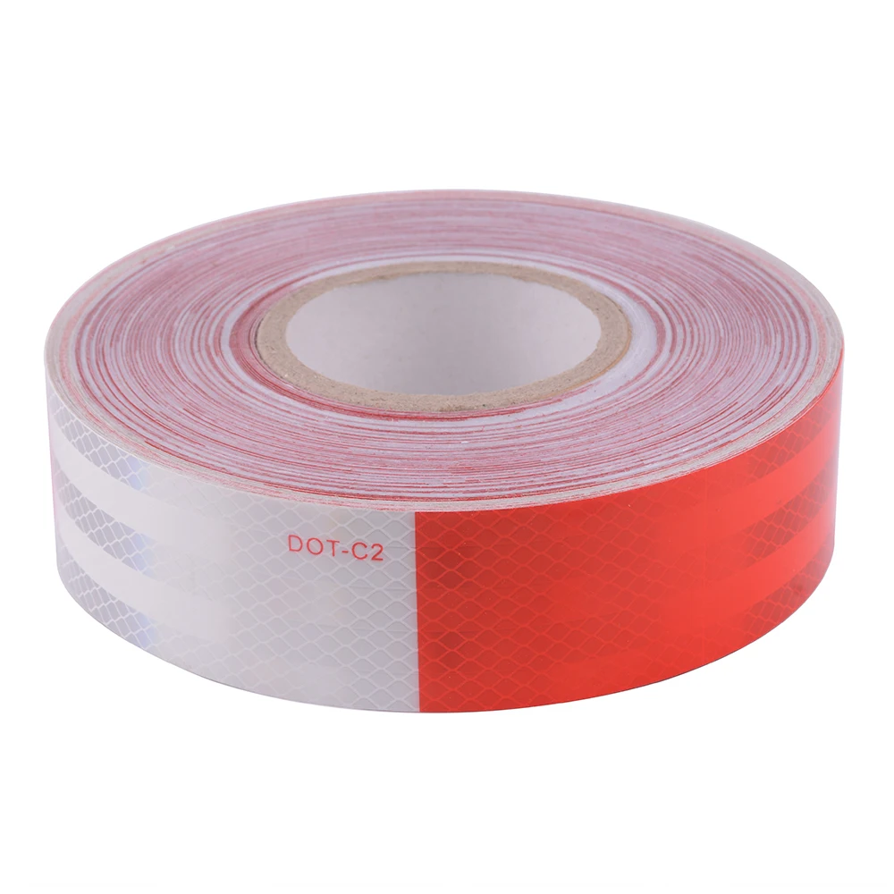 Dot-C2 Red/White Reflective Safety Conspicuity Adhesive Tape 2 Inch x 150  Feet