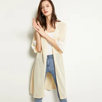 

2019 Ma'am Knitting Unlined Upper Garment Cardigan Long Leisure Women's Coat