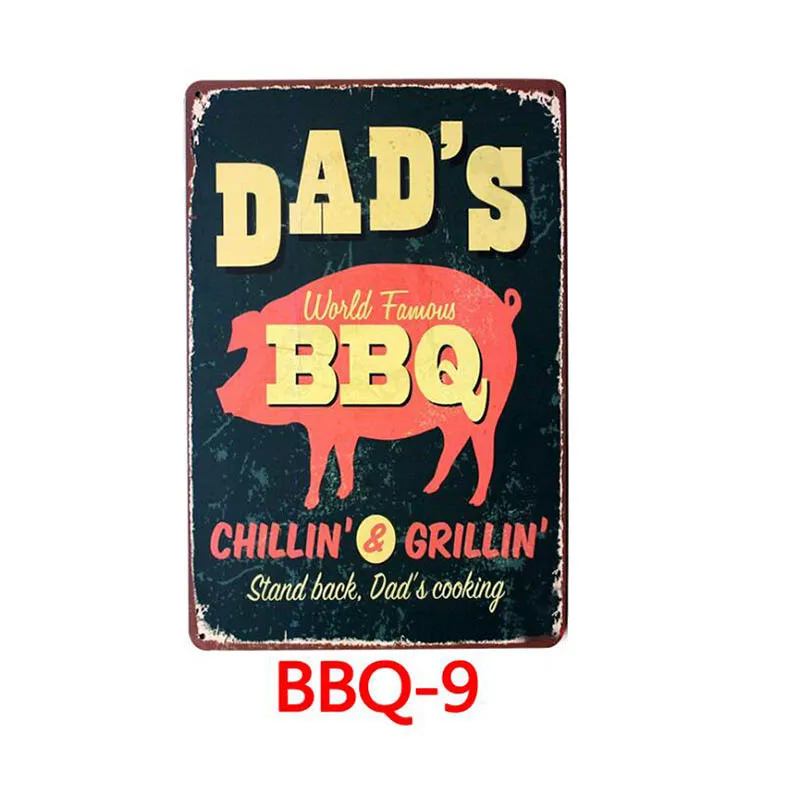 1 шт. DAD'S BBQ металлический плакат табличка винтажная металлическая жестяная вывеска домашний бар Паб декор металлические тарелки пивная Настенная Наклейка художественный плакат металлический подарок
