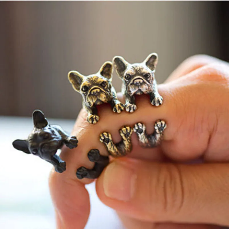 2019 1 шт Французский бульдог Puggs палец кольцо обертывание кольца милый золотой