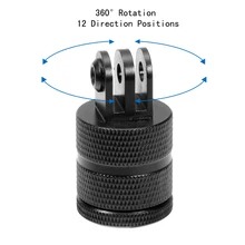 F15580 Aluminium 360 Degree Rotation 12 Direction Positions Camera CNC Connector Tripod Mount for GoPro Hero 2 3 3+ 4 SJ4000 FS toz 360 degree rotation handle bar bike 3 way adjustable holder set for gopro hero 4 3 3 2 1