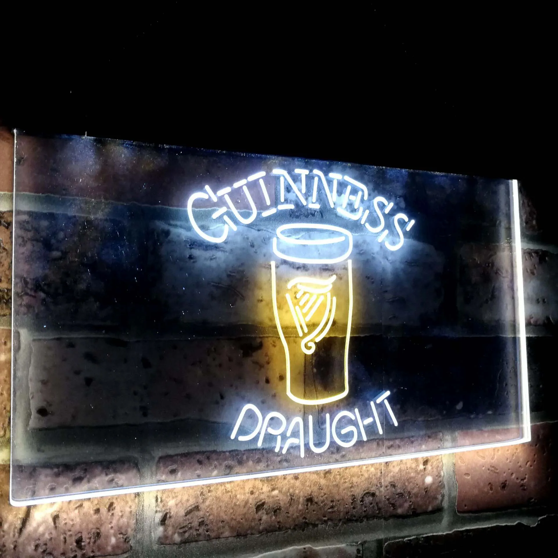 Guinness Draught Ale пивной бар украшение подарок Двухцветная светодиодная неоновая