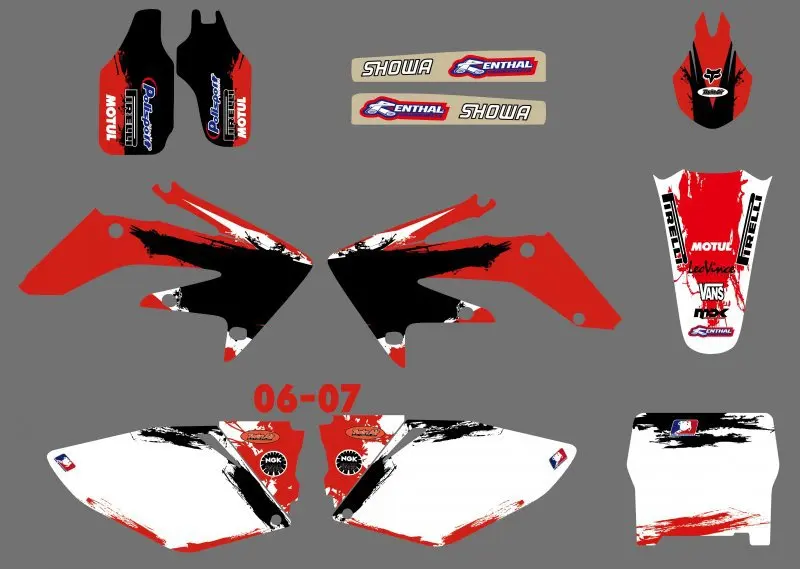 Графические и Фоновые наклейки наборы для Honda CRF250 CRF250R 2006 2007 CRF 250 250R | Автомобили