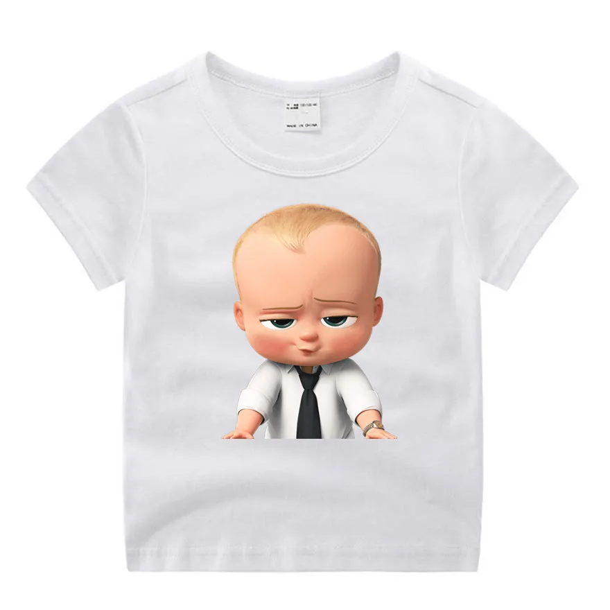 Одежда для маленьких мальчиков; детская забавная футболка с принтом из мультфильма «Босс»; детские летние топы с круглым вырезом; футболка для мальчиков и девочек; одежда для малышей - Цвет: P641-10