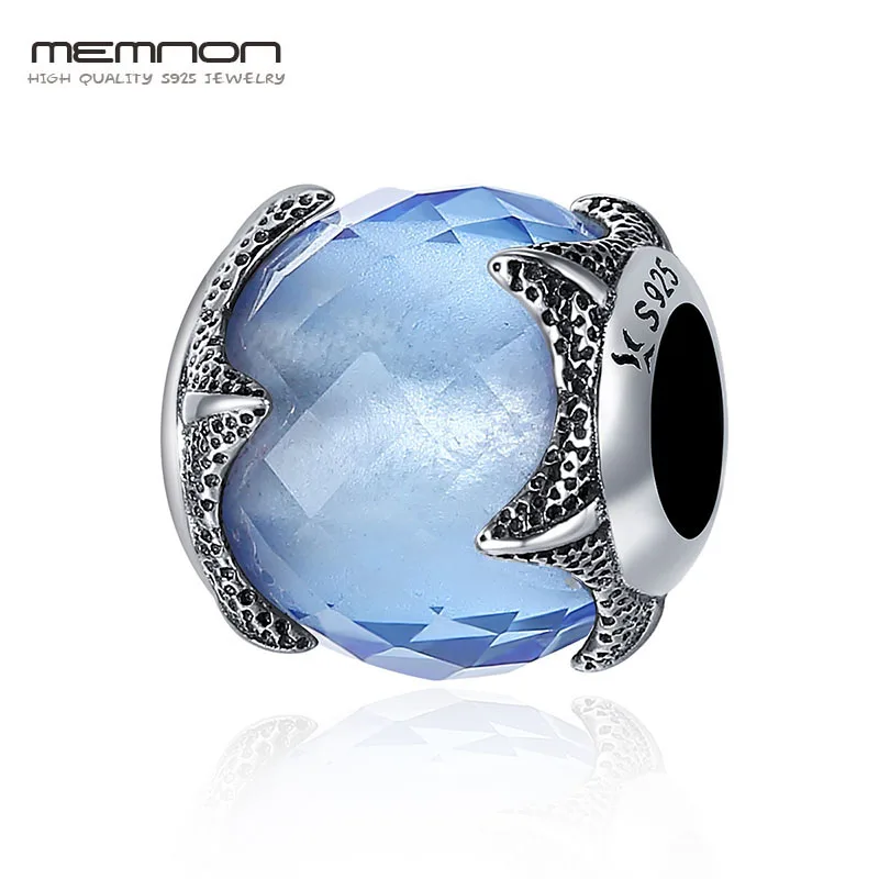 

Memnon Authentic 925 Sterling Silver charms Starfish Light Blue Crystal Undersea World Bead fit Bracelet DIY fine jewelry MCC368