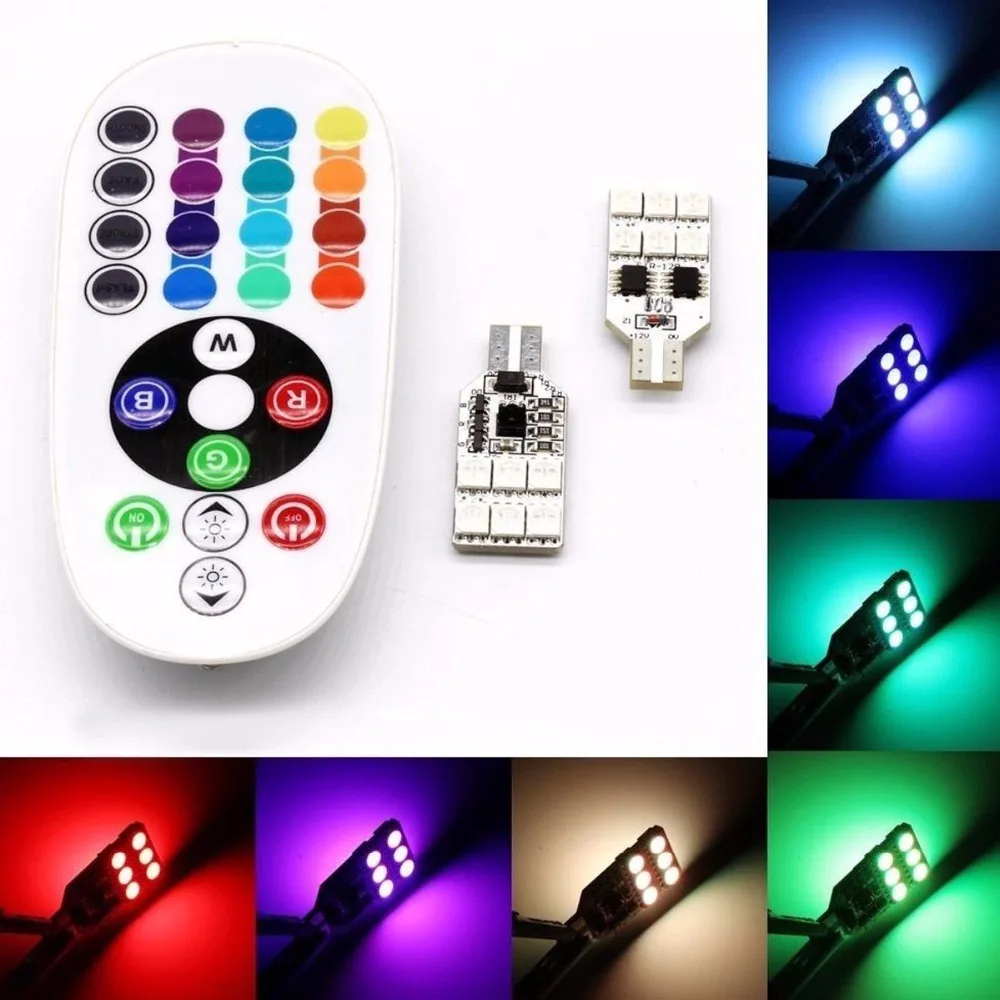 carcob colorful auto lamp of infrared ray remote control