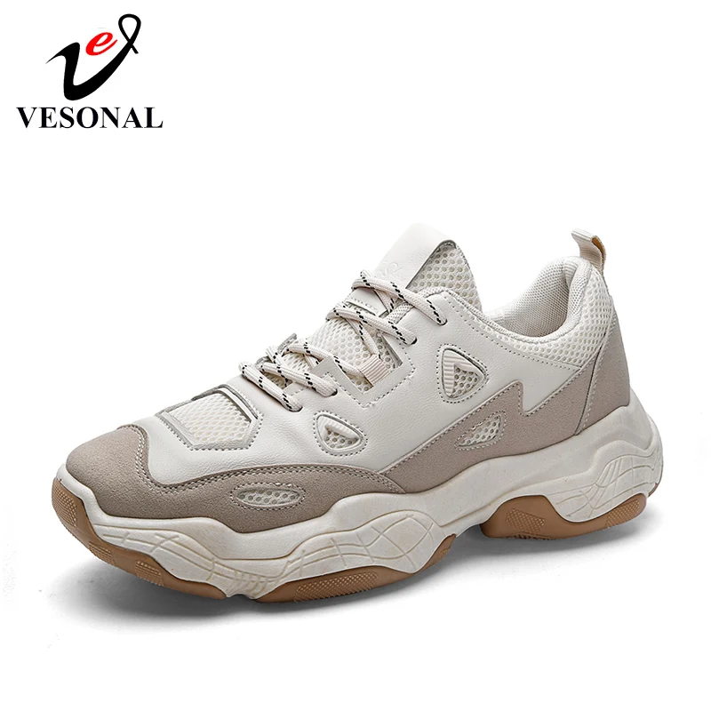 

VESONAL Brand 2019 Breathable Mesh Men Shoes Casual Walking Male Sneakers Comfortable Hip Hop Tenis Feminino Zapatos Thick soled
