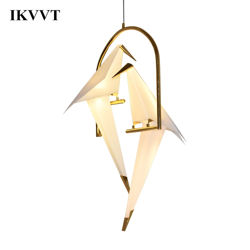 IKVVT современная металлическая люстра для ресторана, гостиной, столовой, детской комнаты, светодиодный подвесной светильник в виде птицы