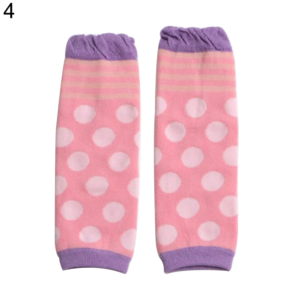 Зимние гетры для маленьких мальчиков и девочек, полосатые носки до колена с принтом в горошек - Цвет: 4