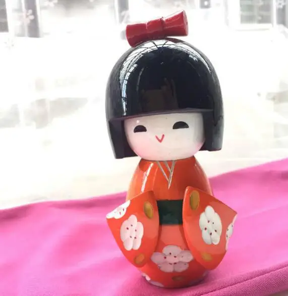 Новые милые деревянные японские куклы Kokeshi ручной работы в восточном стиле темно