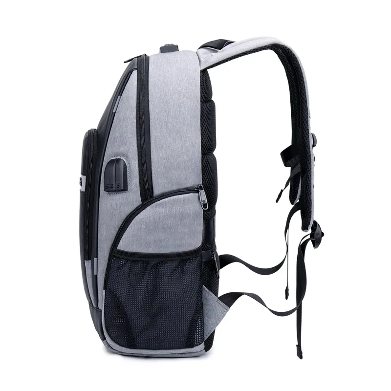

2018 Anti-theft Oxford Business Computer Packet USB Charging Backpack Student Bag With Headphone Hole Customs Lock Night Reflect