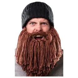 Для мужчин теплая шерстяная шапочка борода уход за кожей лица маска вязаная крючком зимняя шапка лыжный косплэй Опора шапки, черный