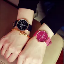 Fashuion Mignon Rose Coquille D’or Marque Simple PU Cuir Montre Montres pour Femmes Dames Filles Noir Rose Chaud
