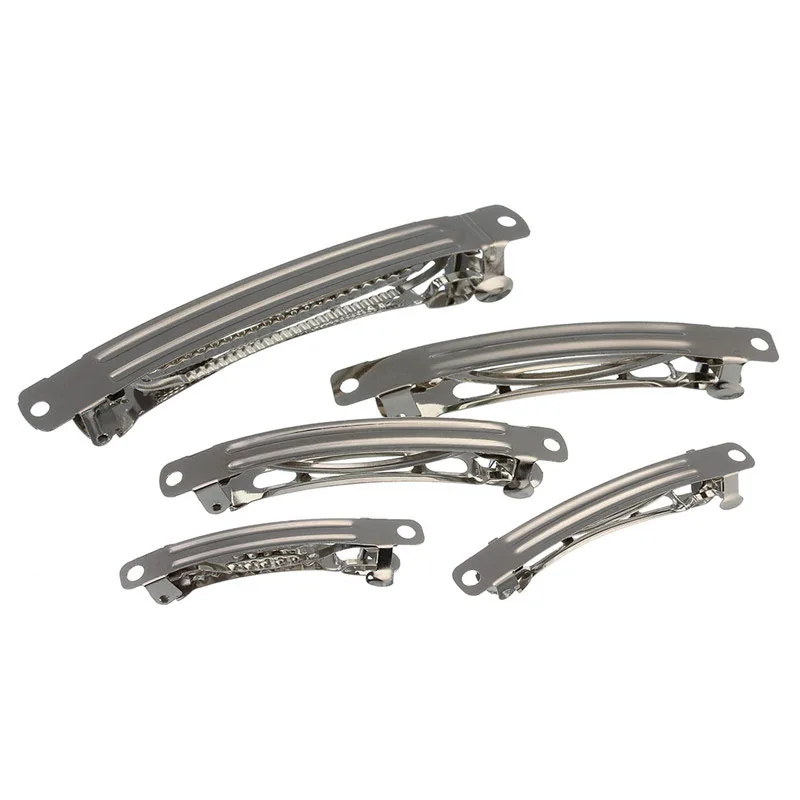 

LOULEUR 20pcs/lot Silver Color French Barrettes Clips Spring Clip Hairpin Base Blank Bezel for Hair Bow Headwear Jewelry Making