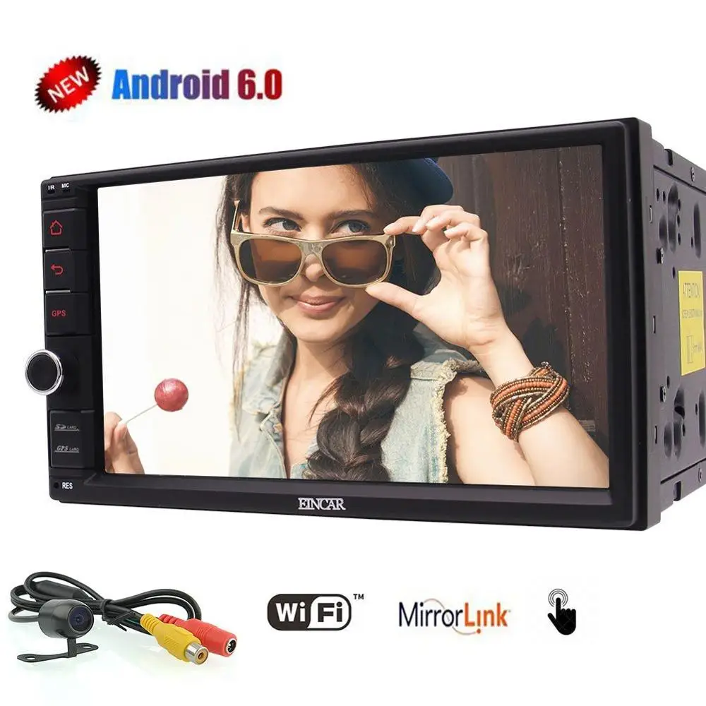 7 'ɺndroid 6 0 двойной Din автомобиль в тире Аудио Видео плеер Поддержка WI-FI/3g/4G gps