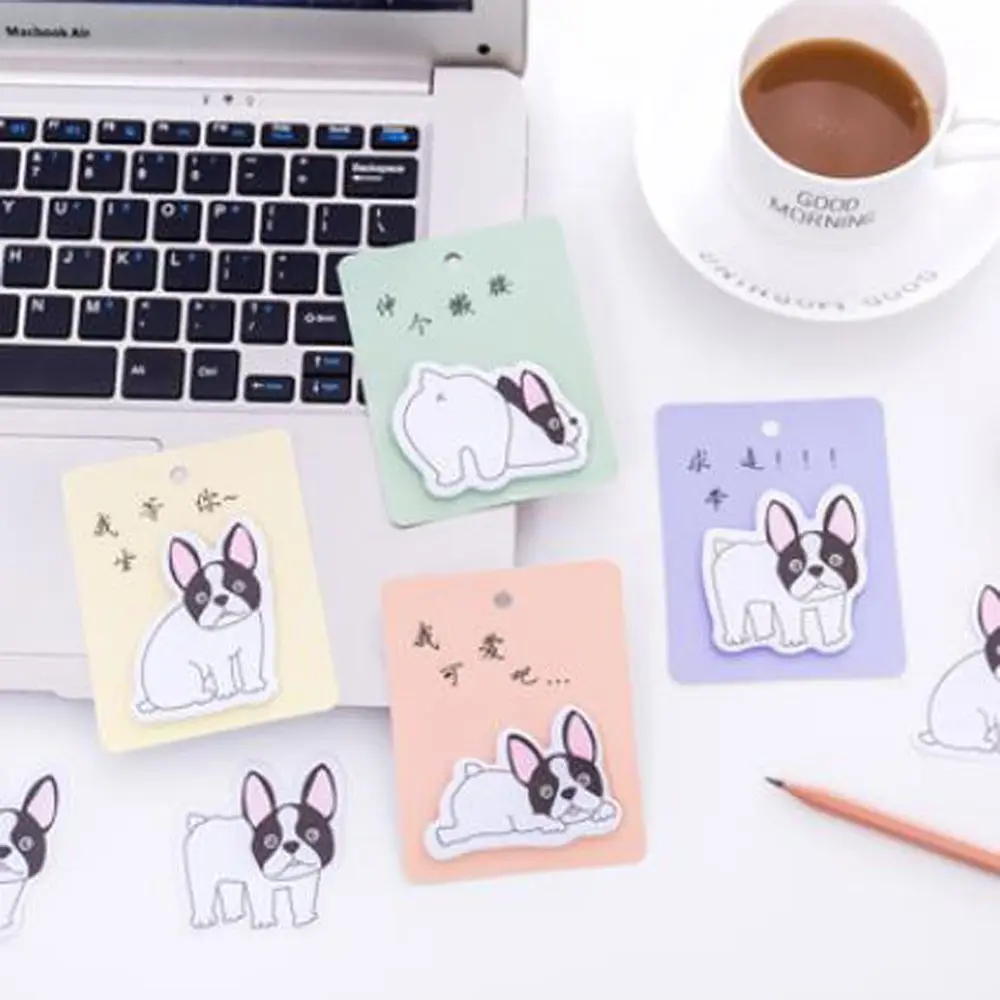 2 шт. Блокноты с изображением собаки из мультфильма Kawaii Стикеры липкими нотами