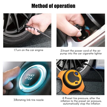 

KKMOOM Air Compressor 12V Portable Pump Tire Inflator with LCD Digital Display for Car Bicycle SUV Boat