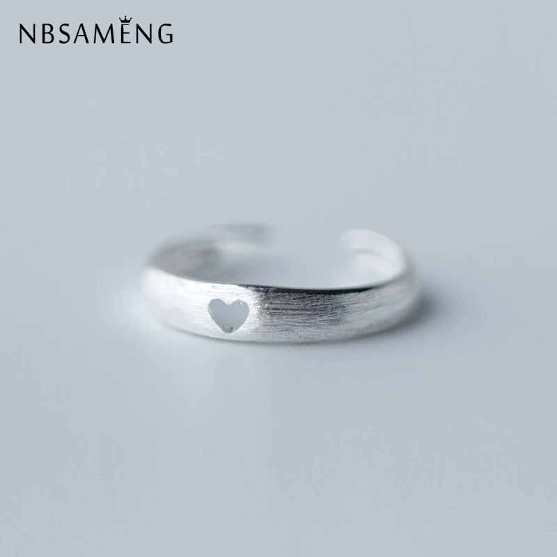 NBSAMENG 100% 925 пробы Silve полые сердце любовь коктейльное значительные 4 5 6 7 кольца