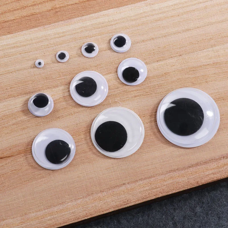 Not Self-adhesive Wiggle eyes 4mm-30mm Dolls Eye DIY Craft Googly Black  Eyes Used For Doll Accessories Sewing Supplies