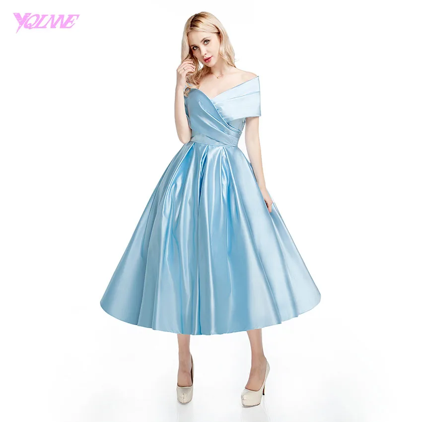 light blue tea dress