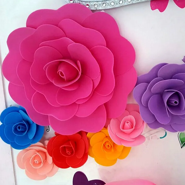 

20cm to 50cm Available Big Foam Rose Flower Festive Display Window Flower For Wedding Xmas Decorations 42 colors