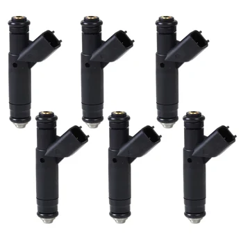 

DWCX 6pcs Flow Fuel Injector 4 Hole Nozzle for Jeep Cherokee Wrangler Flow Matched 4.0L 6 cylinder 1999 2000 2001