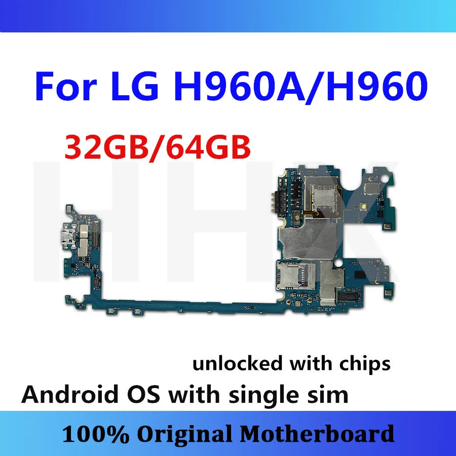 

H960A card unlocked MB for LG V10 H960A/H960 motherboard 32GB 64GB with full chip logic board Android system replaced panel/ fee