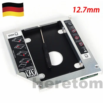 

Heretom Universal 2.5" Aluminum SATA to SATA 12.7mm 2nd HDD SSD Optical Bay Caddy For Laptop CD DVD-ROM Optibay