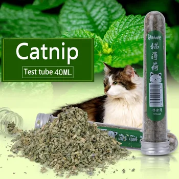 

OOTDTY 40ml Natural Catnip Cat Kitten Menthol Flavor Pet For Interactive Teeth Vitamin