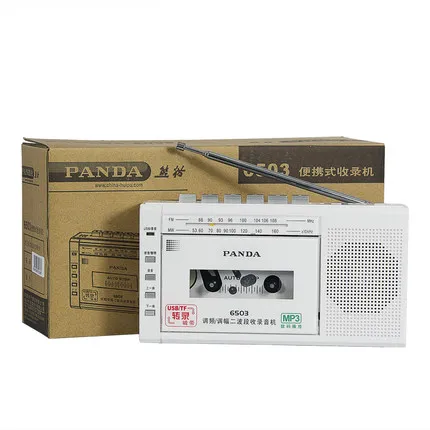 PANDA 6503 записывающее устройство с записью на ленту Встроенный микрофон a Ключ U диск TF карта Play Rec FM WM радио