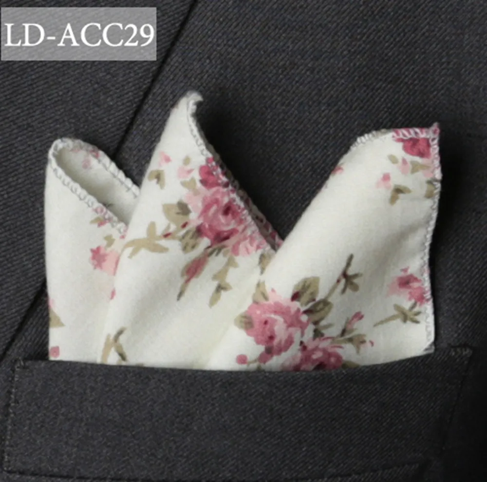 Платок хлопок Цветочный галстук практичные носовые платки для мужчин Карманный квадратный формальный свадебный 22*22 см платье zakdoek - Цвет: LD-ACC29