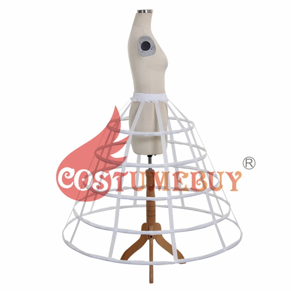 Costumebuy Готическая Лолита клетка 2 3 5 обруч Нижняя юбка нижняя юбка средневековая викторианская ROCOCO круг Fishbone кринолин Паньер