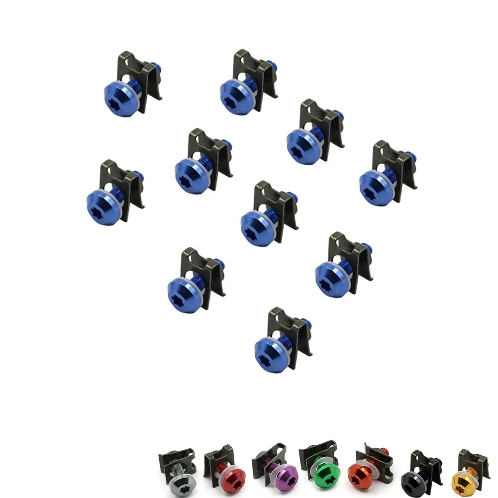 

New 10pcs 6mm Fairing Bolts Spire Speed Fastener Clips Screw Spring Nuts For Yamaha YZF R1 R3 R6 R7 R15 R25 YZFR1 YZFR3 YZF-R6