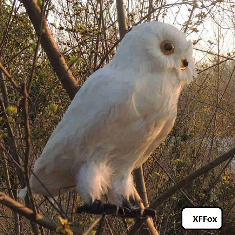 

white simulation owl model foam&furs real life owl bird toy gift about 30cm xf1084