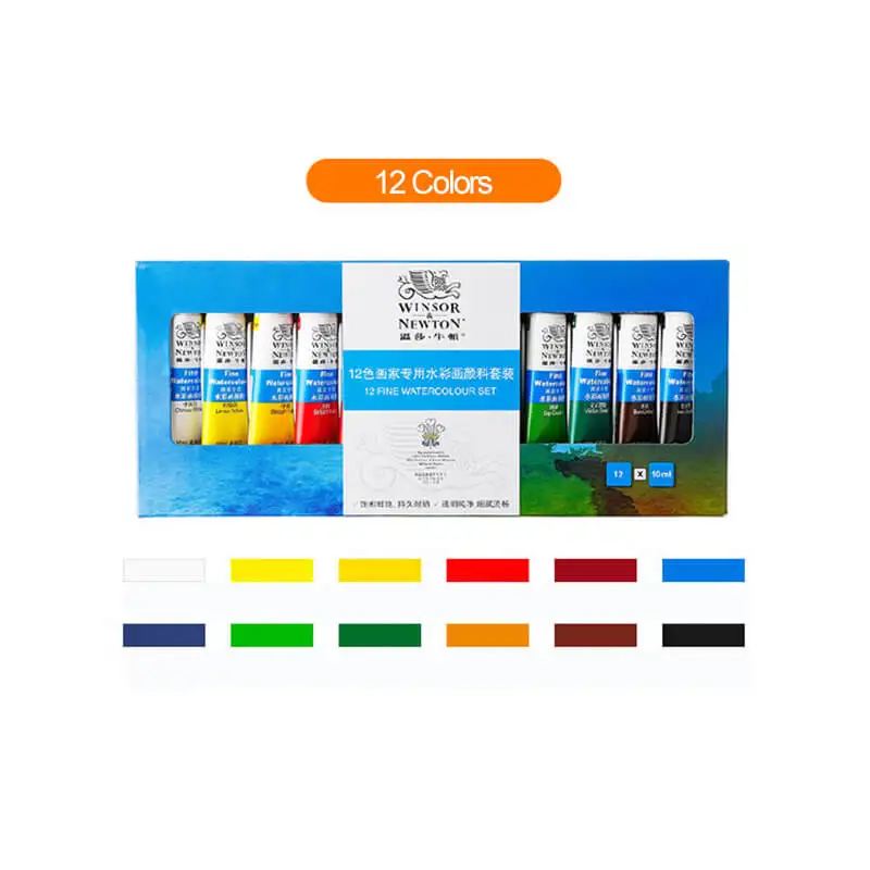 Winsor Newton 12/18/24 Цвета художник конкретных воды Цвет краски набор пигментов Acuarelas воды Цвет картина гуашь товары для рукоделия - Цвет: 12 colors