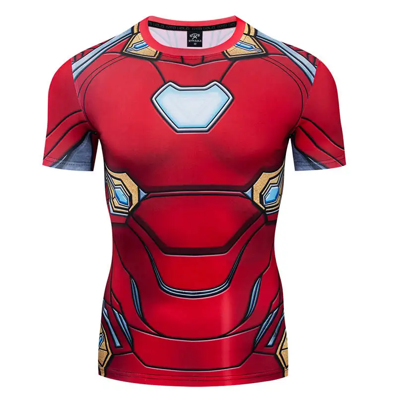 

New Compression Shirts Avengers 4 Endgame Quantum War Iron Man 3D Printed T shirts MK50 Men Cosplay short Sleeve Costume