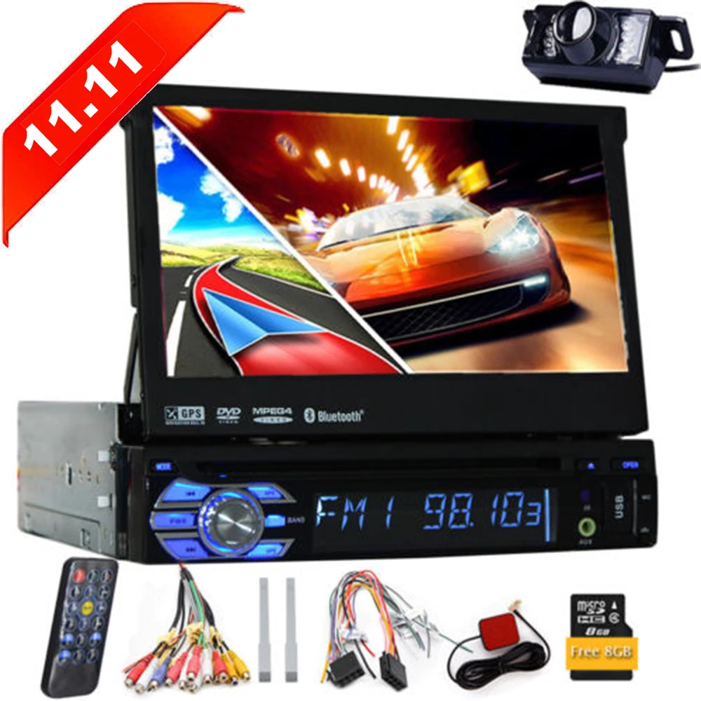 Single Din Car DVD CD GPS Stereo With 7 Inch Digital HD Touch Screen In Dash Radio Receiver Support Bluetooth USB/SD multimedia |