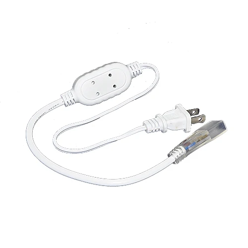 

High Voltage 2pin White Shell Power Supply Connector With US or EU Plug for Test Single Color AC110V or AC220V Led Strip SMD5050