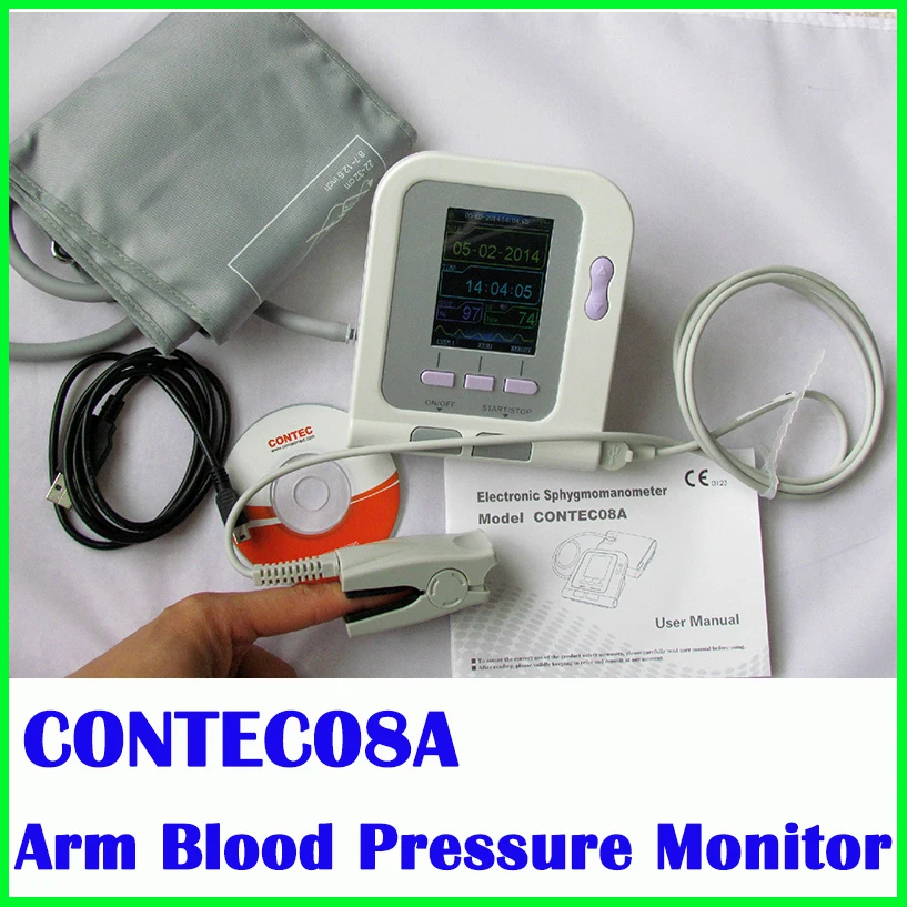 CONTEC 08A/CONTEC08A + Oximeter probe Digital Automatic NIBP Monitor Sphygmomanometer Free Shipping CONTEC 08A/CONTEC08A + Oximeter probe Digital Automatic NIBP Monitor Sphygmomanometer Free Shipping