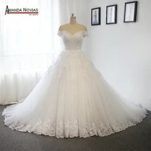 Новая модель свадебное платье с открытыми плечами и длинным шлейфом реальные фотографии