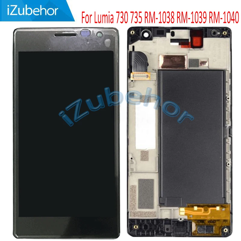 4 7 &quotэкран для Nokia Lumia 730 735 RM-1038 RM-1039 LCD + сенсорный экран дигитайзер в сборе с рамкой