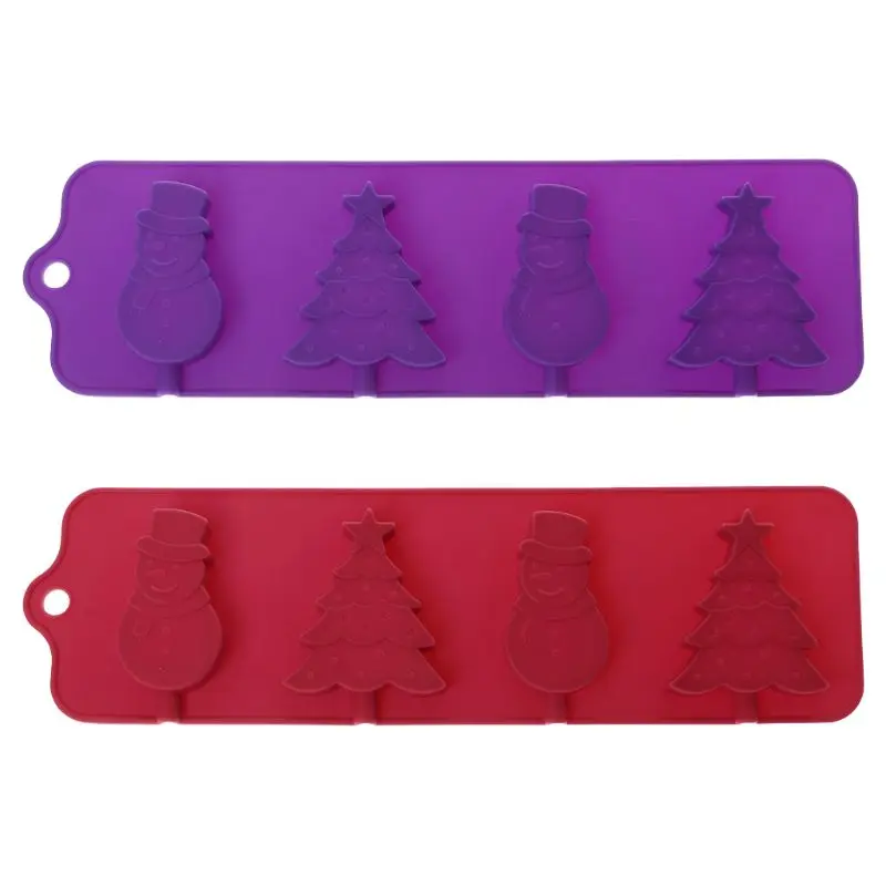 

1 pcs High Quality Christmas Snowman Tree Shape Chocolate Lollipop Pop Mold Baking Sticks Tool Craft Reusable