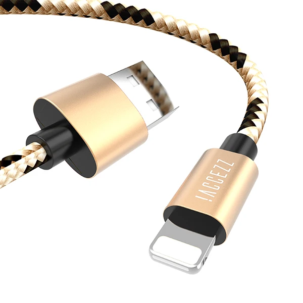 ACCEZZ USB кабель для iPhone X XS MAX XR Быстрая Зарядка Кабели для мобильного телефона зарядное устройство Шнур данных для iPhone 8 7 6S 5S Plus SE - Цвет: Gold