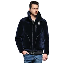 Гарантированное качество, настоящая овчина, шуба из натуральной кожи, Мужская официальная толстая зимняя одежда, овчина, куртка, Мужская меховая верхняя одежда