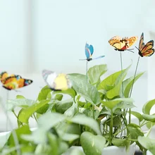 15 шт./партия Искусственные пластиковые бабочки Моделирование Бабочка колья двора Декор Поддельные бабочки садовые украшения цвет случайный
