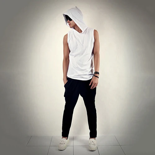 Men Fashion Sleeveless Tank Top Muscle Sportwear Hoodies Vest