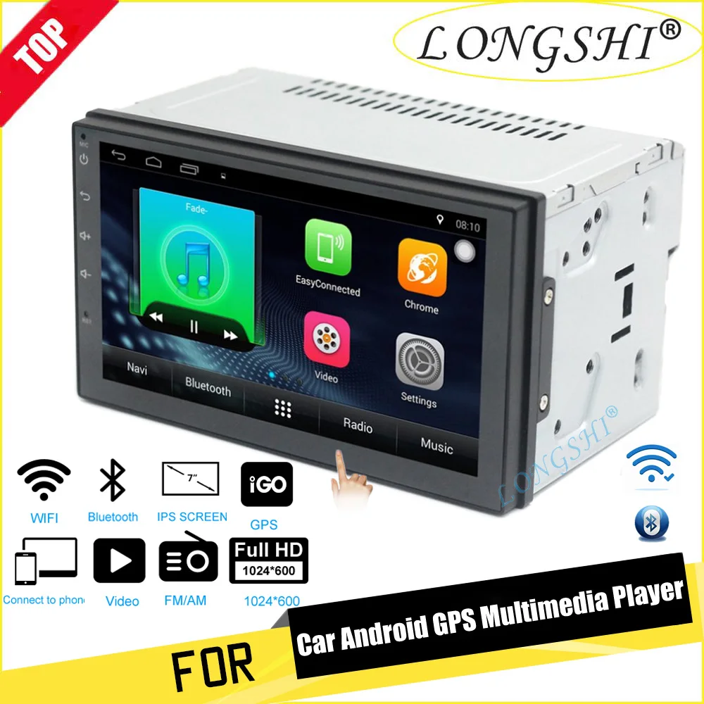 Автомобильный мультимедийный плеер LONGSHI Android 6 0 Bluetooth дюймов 7 2