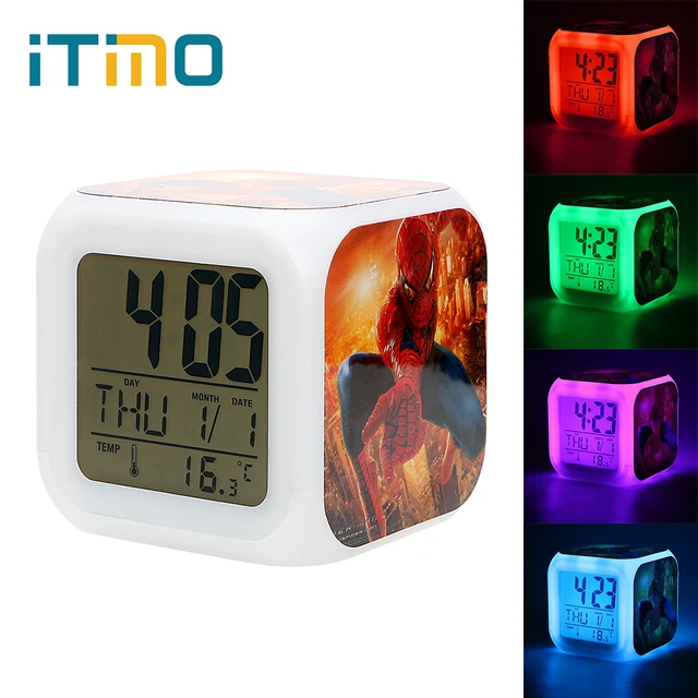 ITimo Bedside Lamp Glowing LED Night Light Color Change Digital Alarm