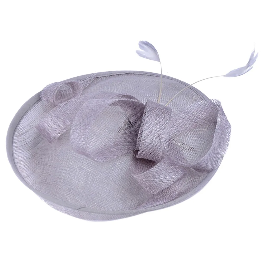 Женская модная Свадебная Женская Вуалетка Пенни сетка ленточки для шляп и перья шляпа для женщин - Цвет: 4